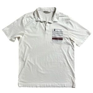 Travis Matthew Men Large White Collar Pullover Polo